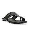 Regal Black Men Leather Woven Sandals