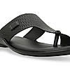 Regal Black Men Leather Woven Sandals