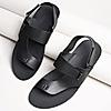 Regal Black Men Leather One Toe Sandals