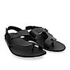 Regal Black Men Leather One Toe Sandals