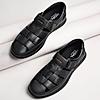 Regal Black Men Leather Casual Fisherman Sandals