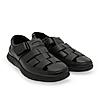 Regal Black Men Leather Casual Fisherman Sandals