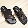 Imperio By Regal Brown Men Leather One Toe Sandals