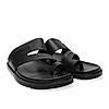 Imperio By Regal Black Men Leather One Toe Sandals