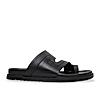 Imperio By Regal Black Men Leather One Toe Sandals