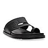 Imperio By Regal Black Men Leather One Toe Sandals