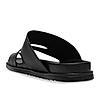 Imperio By Regal Black Men Leather One Toe Sandals