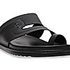 Imperio By Regal Black Men Leather One Toe Sandals