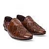 Regal Brown Men Ethnic Woven Juttis