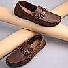 Imperio By Regal Tan Men Leather Buckled Driving Loafers