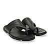 Imperio By Regal Black Men Leather One Toe Sandals