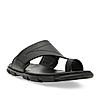 Imperio By Regal Black Men Leather One Toe Sandals