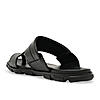 Imperio By Regal Black Men Leather One Toe Sandals