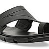 Imperio By Regal Black Men Leather One Toe Sandals