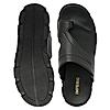 Imperio By Regal Black Men Leather One Toe Sandals