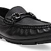 Imperio By Regal Black Men Leather Buckled Driving Loafers