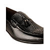 Imperio Black Men Formal Textured Leather Tassel Slip On Shoes