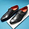 RUOSH BLACK MEN MONK-STRAP SHOES