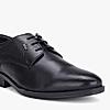 LEE COOPER BLACK MENS LEATHER DERBY SHOES