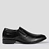 LEE COOPER BLACK MENS LEATHER FORMAL SLIP-ONS