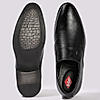 LEE COOPER BLACK MENS LEATHER FORMAL SLIP-ONS