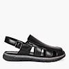 LEE COOPER BLACK MENS LEATHER FISHERMAN SANDALS