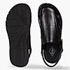 LEE COOPER BLACK MENS LEATHER FISHERMAN SANDALS