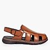 LEE COOPER TAN MENS LEATHER FISHERMAN SANDALS