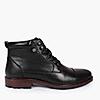 LEE COOPER BLACK MENS LEATHER BOOTS