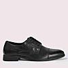 LEE COOPER BLACK MENS LEATHER DERBY SHOES