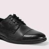 LEE COOPER BLACK MENS LEATHER DERBY SHOES