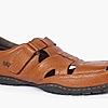 LEE COOPER TAN MENS LEATHER FISHERMAN SANDALS