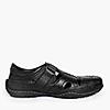 LEE COOPER BLACK MENS LEATHER FISHERMAN SANDALS