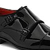 RUOSH BLACK MEN MONK-STRAP SHOES