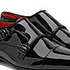 RUOSH BLACK MEN MONK-STRAP SHOES