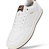 PUMA MEN WHITE COURT CLASSIC RES LACE UP SNEAKERS