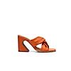 HEEL YOUR SOLE ORANGE WOMEN LULU BLOCK HEEL SANDALS