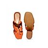 HEEL YOUR SOLE ORANGE WOMEN LULU BLOCK HEEL SANDALS