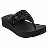 SKECHERS BLACK WOMEN VINYASA - NEW GLAMOUR FLIP FLOPS