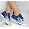 SKECHERS NAVY WOMEN SUMMITS-BRIGHT CHARMER SLIP ON SNEAKERS