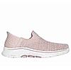 SKECHERS PINK WOMEN GO WALK 7 - SPRINGTIME SLIP ON SNEAKERS