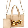 Rocia Khaki Chain Embellished Handheld Bag