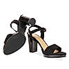 Rocia Black suede thick strap block heels