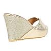 Rocia Gold glitter strap wedges