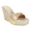 Rocia Gold glitter strap wedges