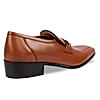 Zuccaro Tan leather formal shoes with metal ornament