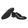 Zuccaro Black leather formal shoes with tassel