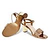 Rocia Antique Gold stone work strap block heels with sling back