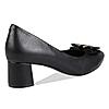 Rocia Black block heel pump with bow embellishment