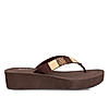 Rocia Brown thong strap wedge with stone work